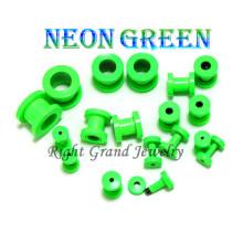 2014 novo Neon verde anodizado parafuso personalizado orelha carne túnel